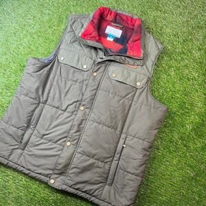 Columbia Ridgestone Vest Men's Large Moss Outdoor Hiking Quilted Water Resistant